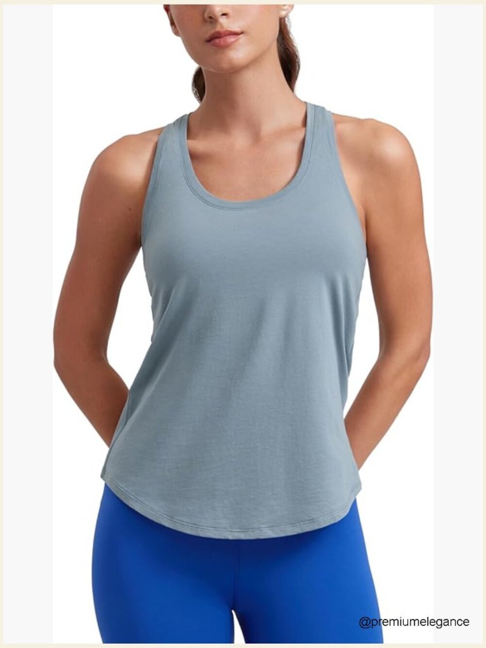 Pima Cotton Racerback Tank Top - Workout Athletic Casual Soft Scoop Neck